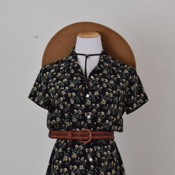 Vintage 90s Ditsy Floral Rayon Mini Dress - Picture 11 of 13